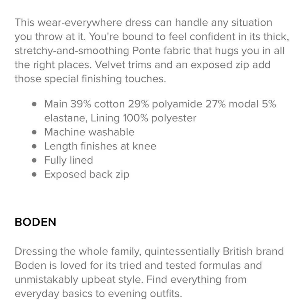 Boden NWOT Gisele Ponte Dress size 8L - Picture 15 of 17